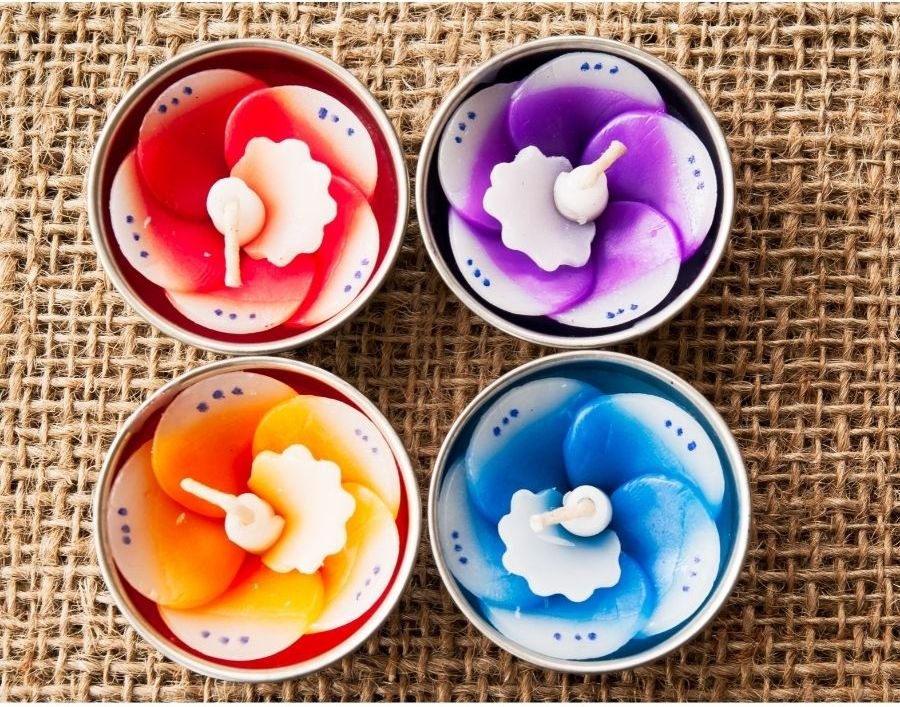 colorful scented candles