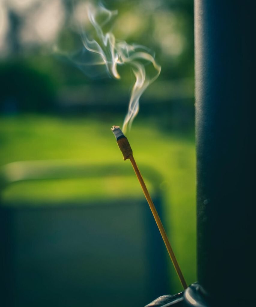 incense burning outdoors