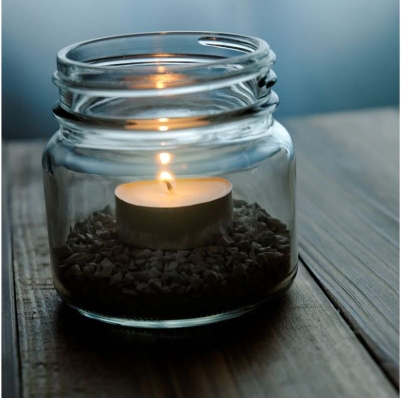 tealight in a jar