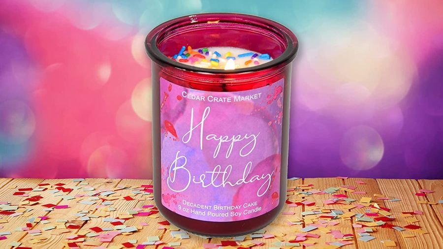 Cedar Crate Market Happy Birthday Candle With Sprinkles