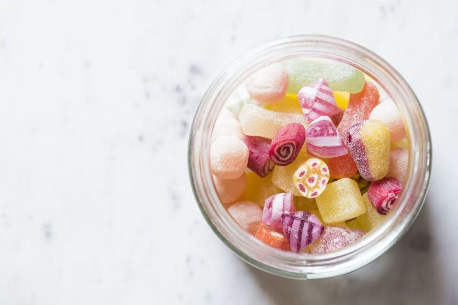 Jar with assorted candies