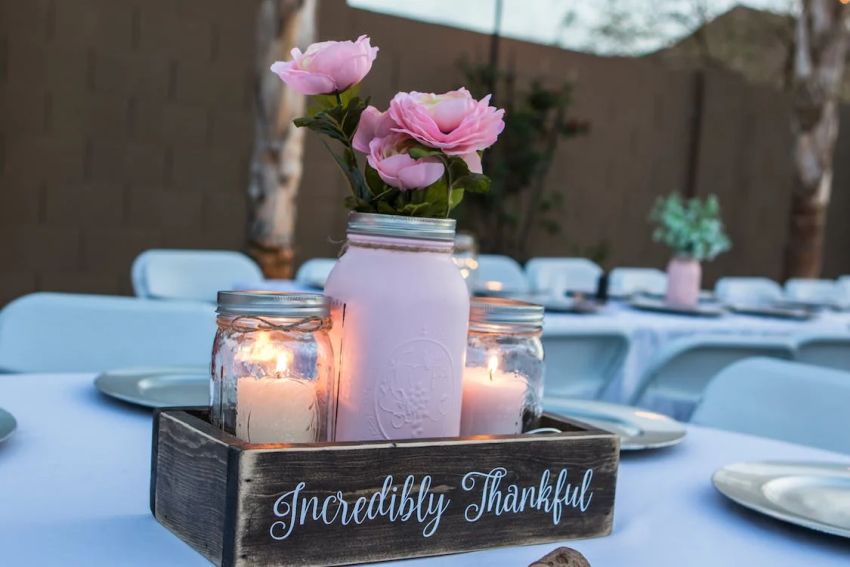 candles with flower