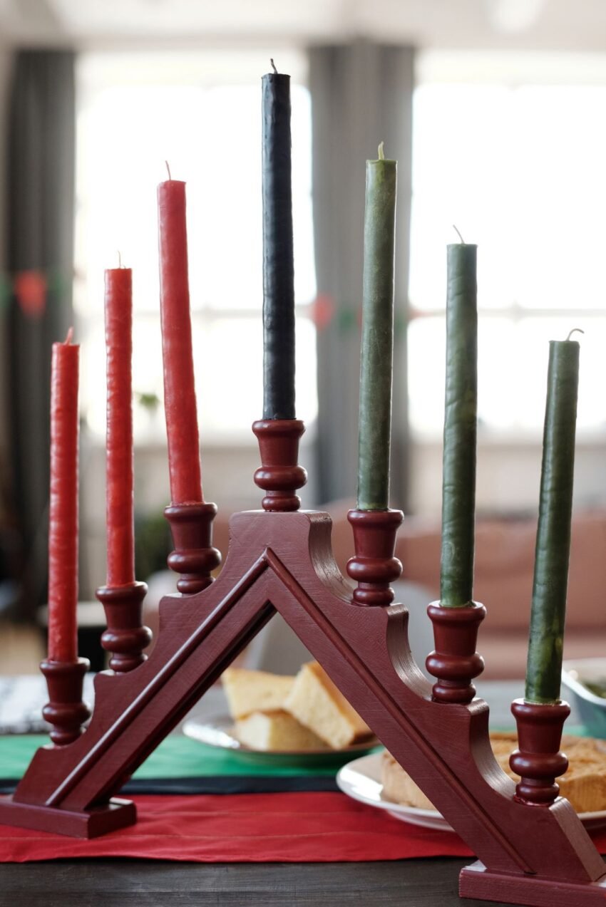 Kwanzaa candles on Kinara