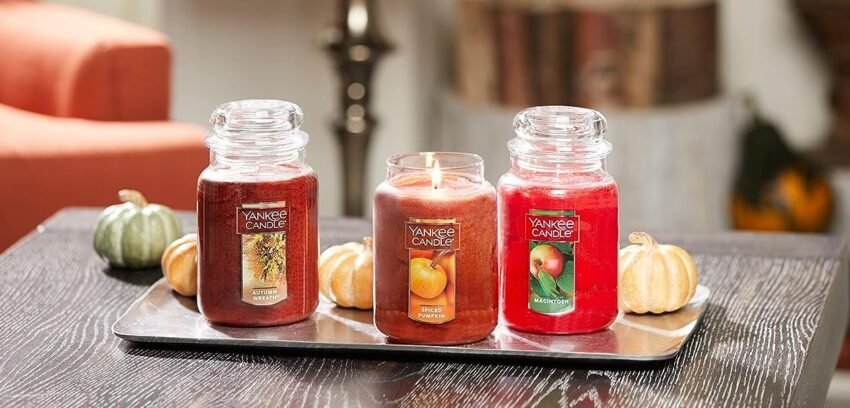 Are Yankee Candles Toxic - represetnation image with three lit candles